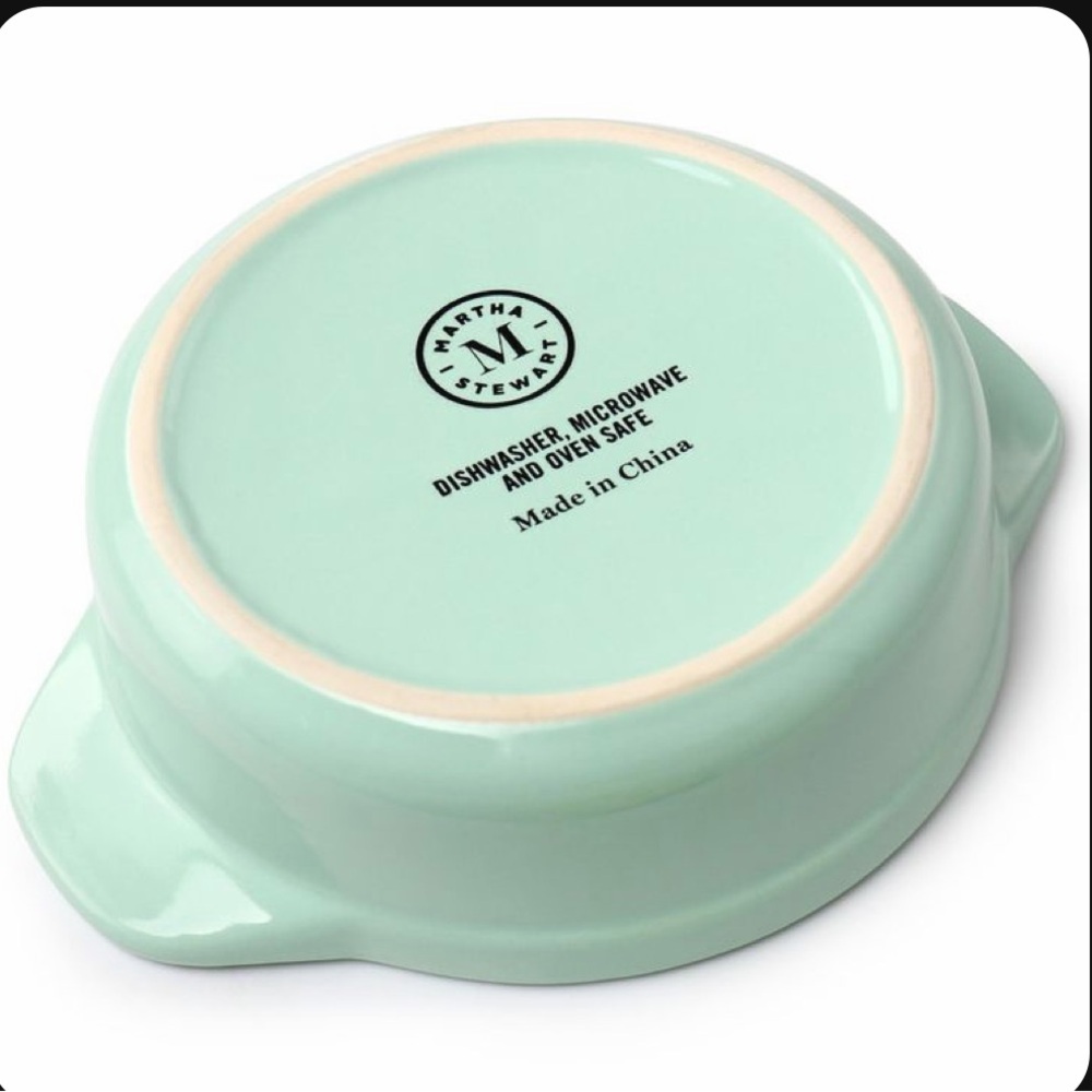 Martha Stewart Stoneware Round Mini Casserole with Lid in Mint - Picture 6 of 9